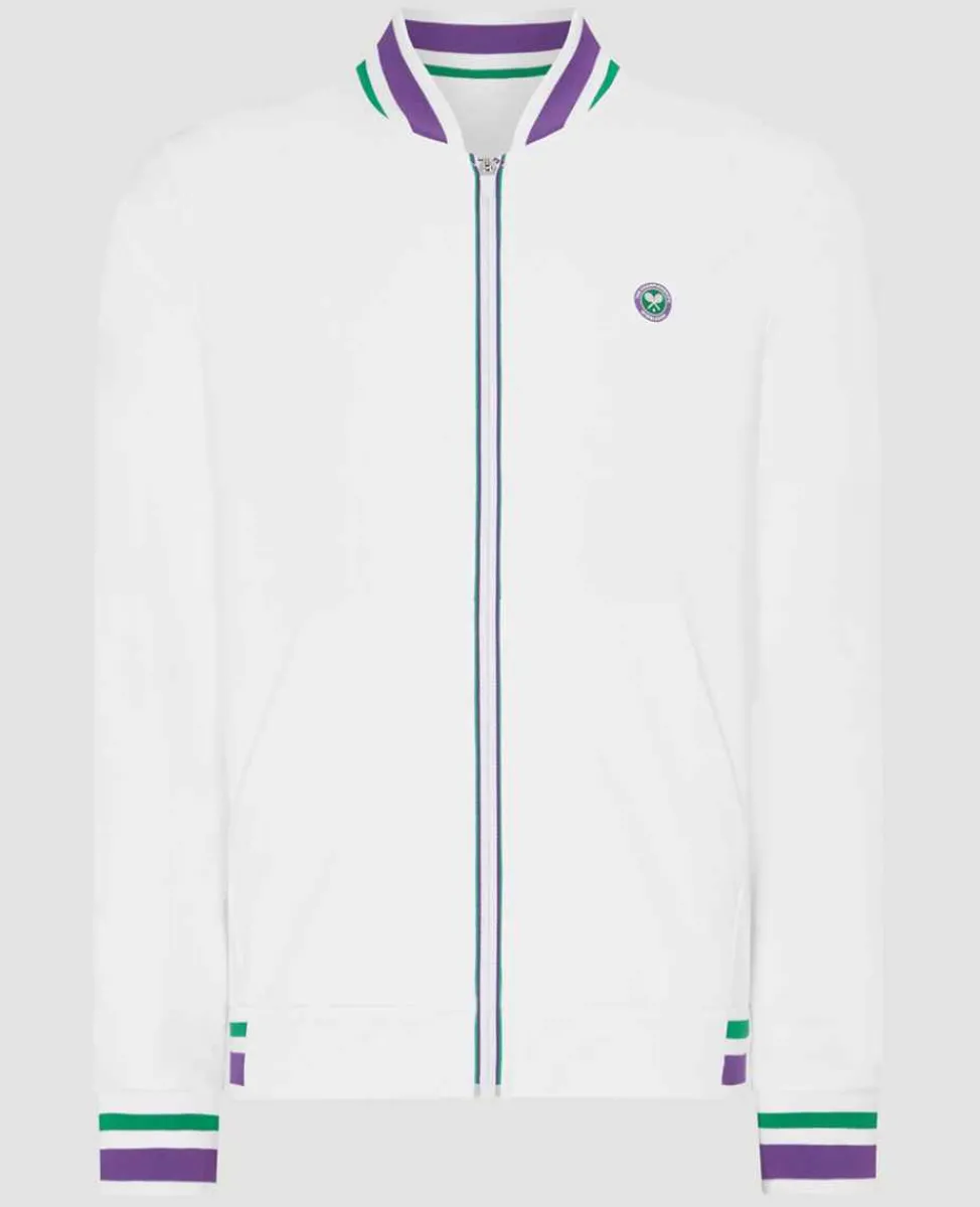 Wimbledon Sport*Mens Full Zip Jacket - White