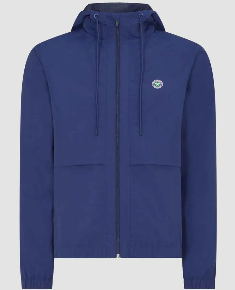 Wimbledon Sport*Mens Hooded Water Resistant Jacket - Navy