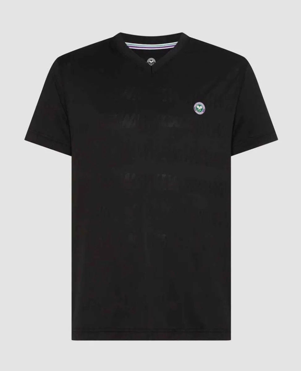 Wimbledon Sport*Mens Light Performance T-Shirt - Black