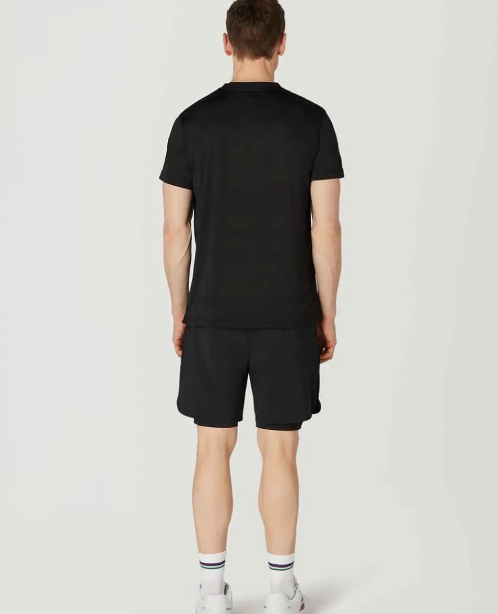 Wimbledon Sport*Mens Light Performance T-Shirt - Black