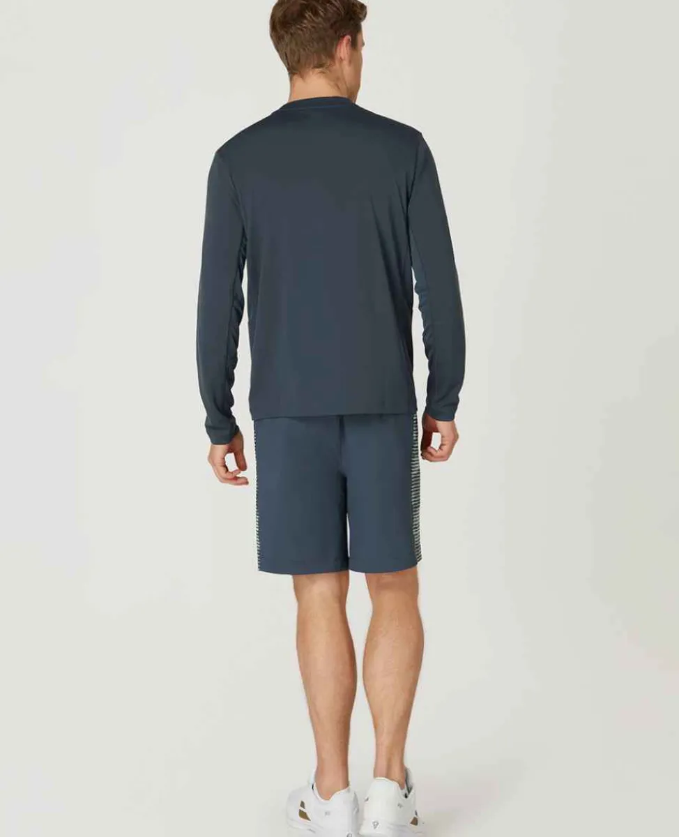 Wimbledon Sport*Mens Long Sleeve Performance T-Shirt - Steel