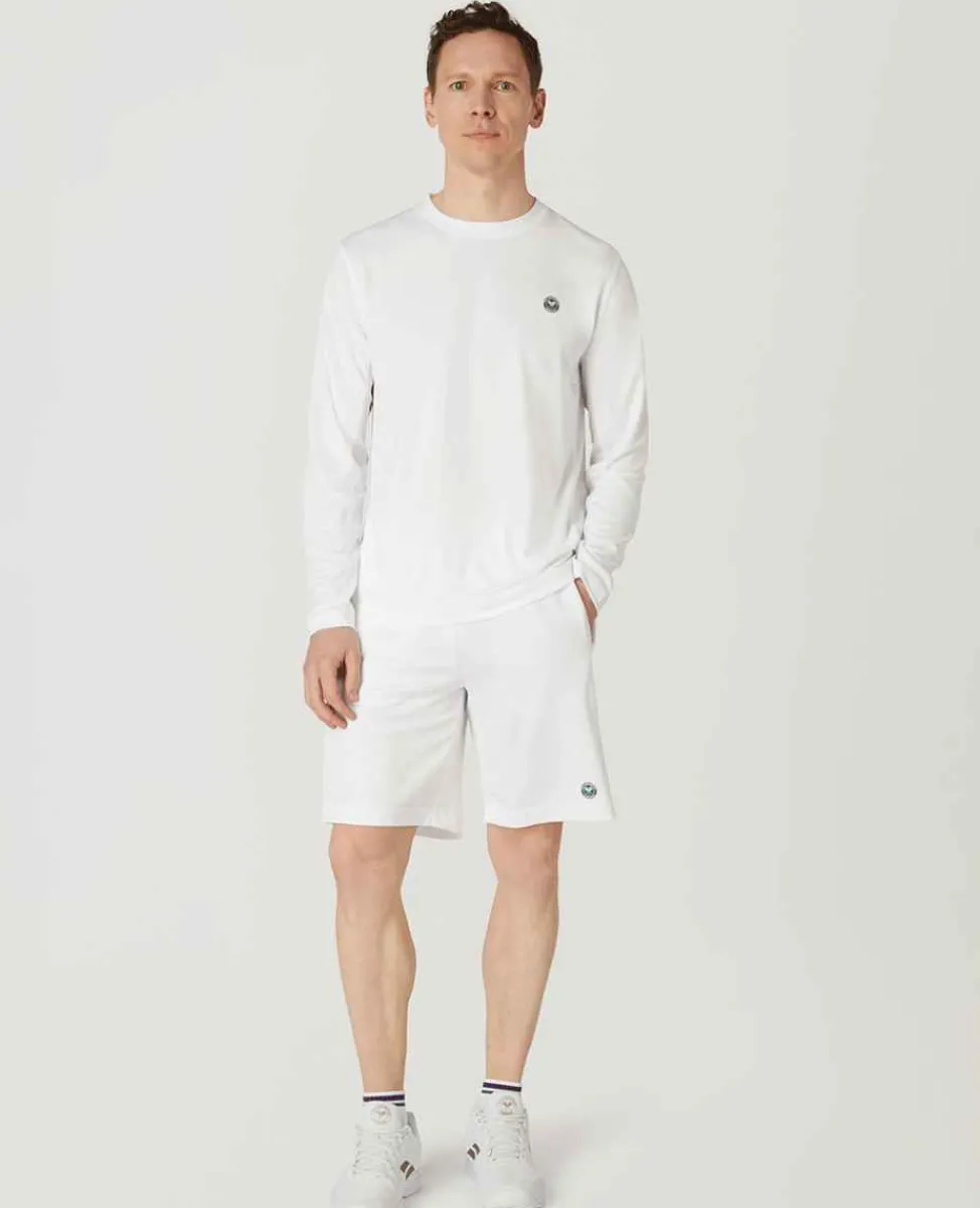 Wimbledon Sport*Mens Long Sleeve Performance T-Shirt - White