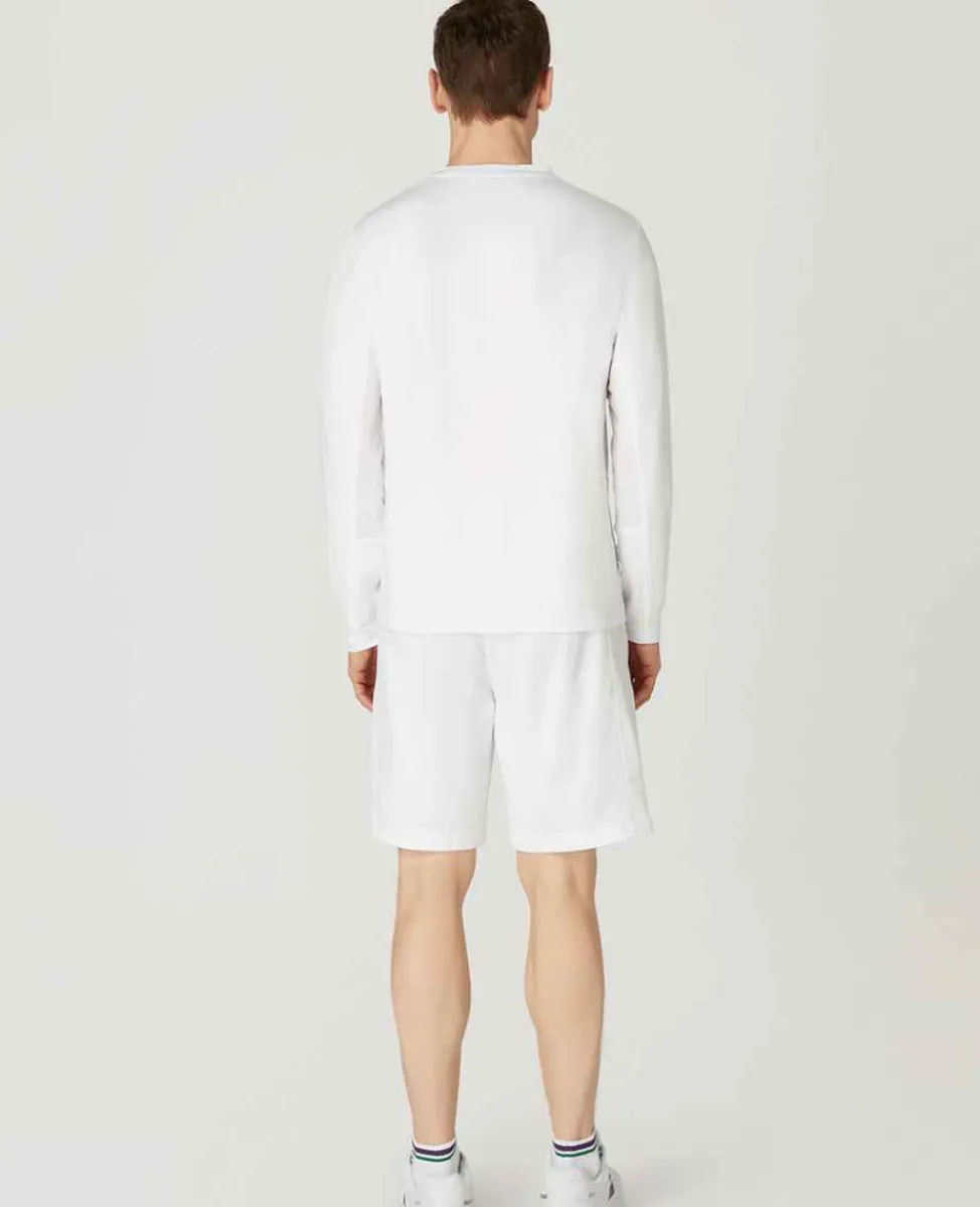 Wimbledon Sport*Mens Long Sleeve Performance T-Shirt - White