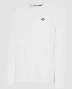 Wimbledon Sport*Mens Long Sleeve Performance T-Shirt - White