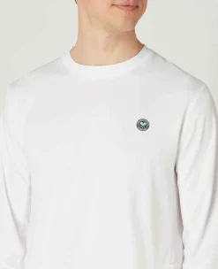 Wimbledon Sport*Mens Long Sleeve Performance T-Shirt - White
