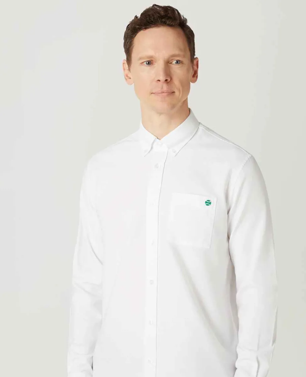 Wimbledon Tops & T-Shirts*Mens Oxford Shirt - White