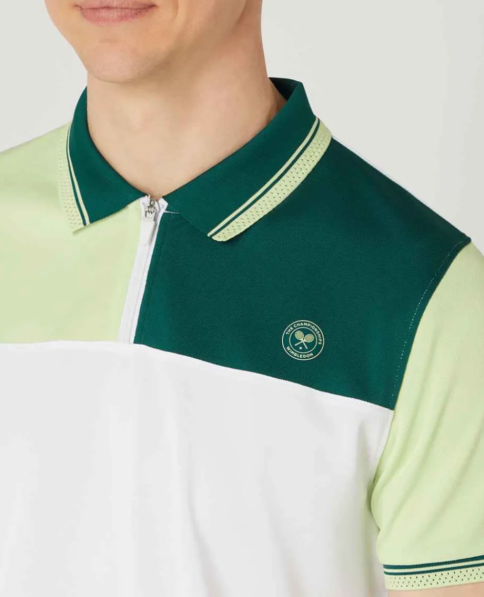 Wimbledon Sport*Mens Panel Performance Polo - Multi