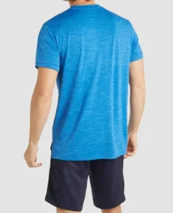 Wimbledon Sport*Men's Performance Marl Crew Neck T-Shirt - Blue