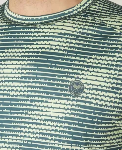 Wimbledon Sport*Mens Performance T-Shirt - Steel & Lime