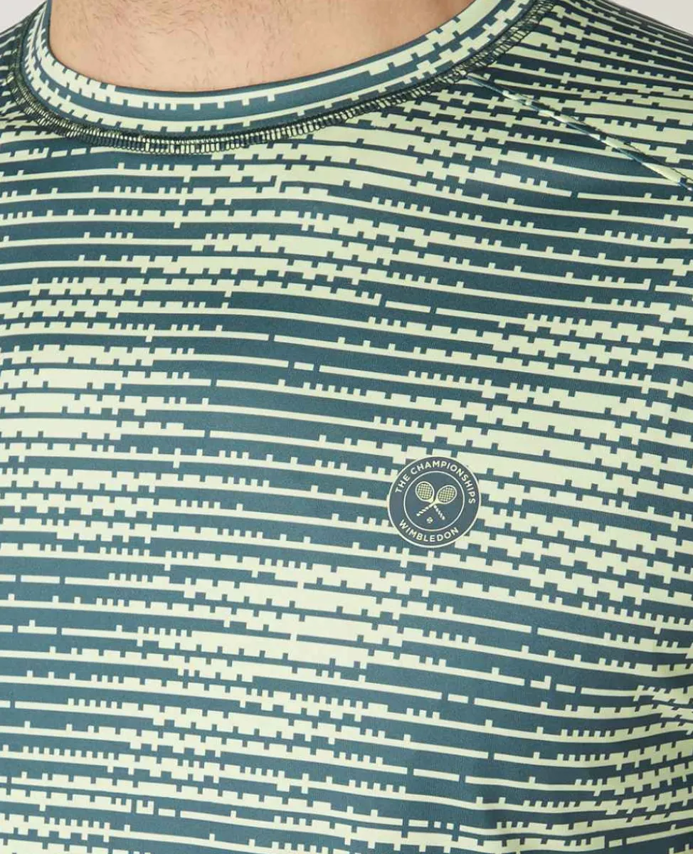 Wimbledon Sport*Mens Performance T-Shirt - Steel & Lime