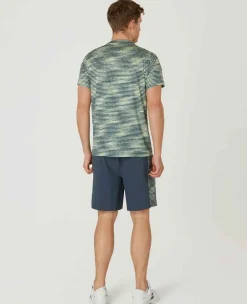 Wimbledon Sport*Mens Performance T-Shirt - Steel & Lime