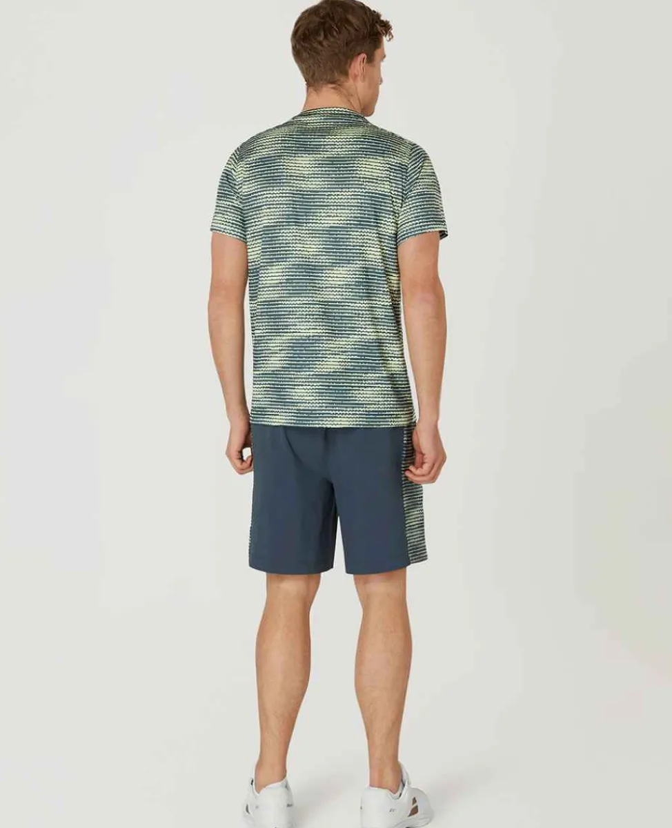 Wimbledon Sport*Mens Performance T-Shirt - Steel & Lime