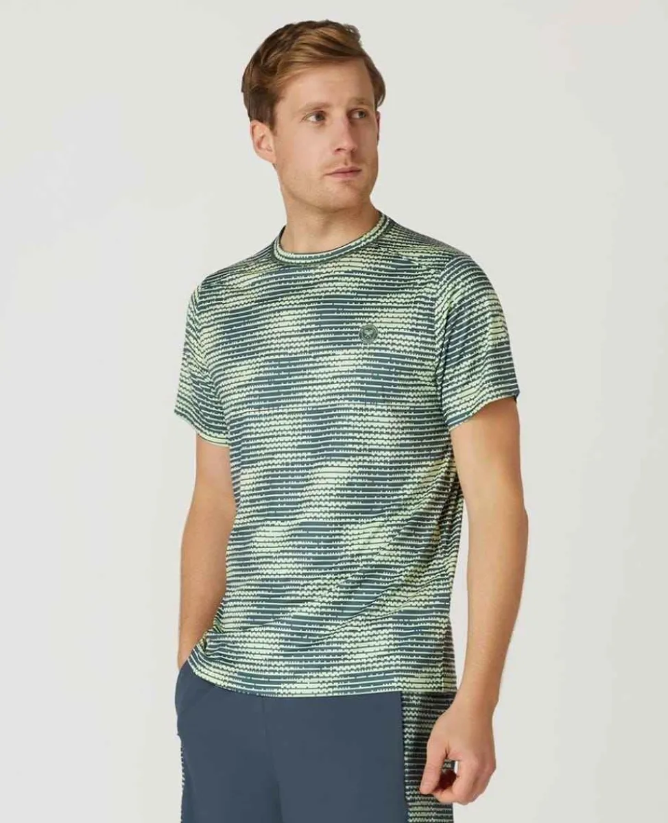 Wimbledon Sport*Mens Performance T-Shirt - Steel & Lime