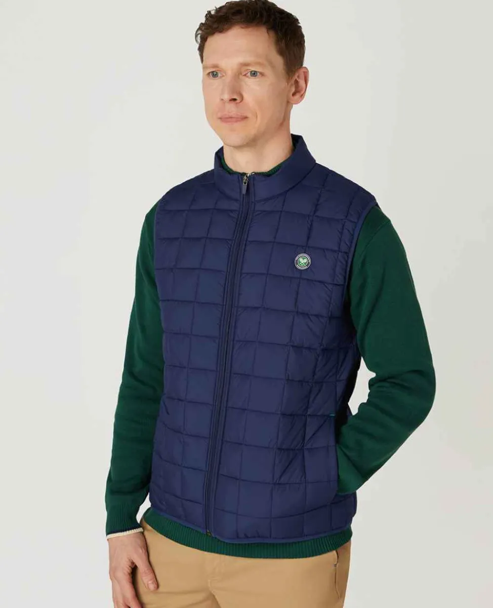 Wimbledon Sport*Mens Quilted Gilet - Navy