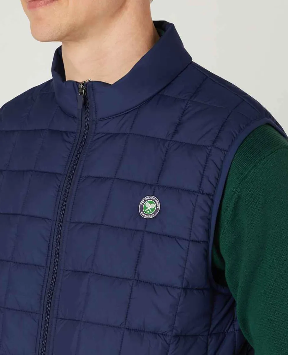 Wimbledon Sport*Mens Quilted Gilet - Navy
