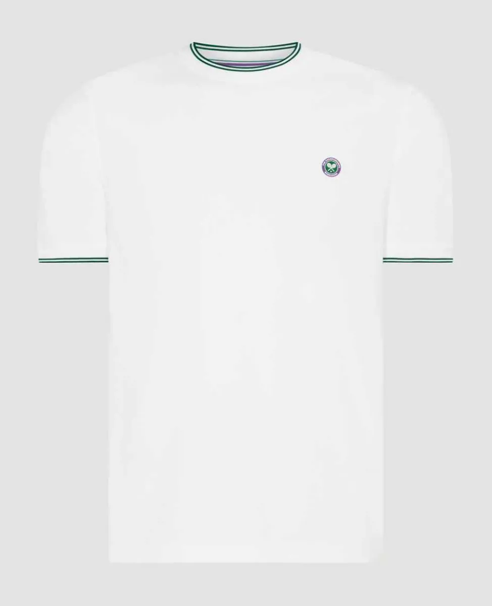 Wimbledon Sport*Mens Square Performance T-Shirt - White