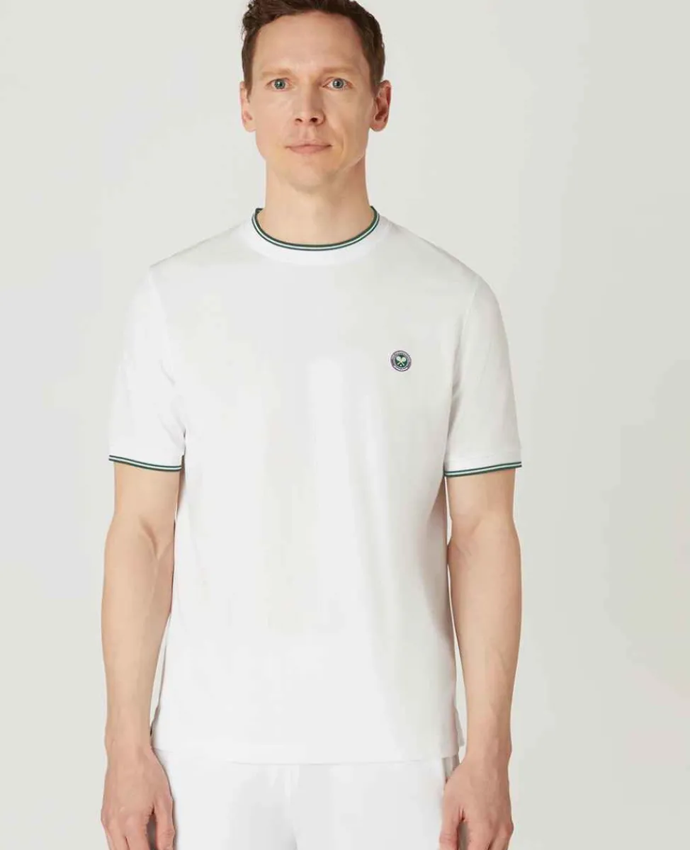 Wimbledon Sport*Mens Square Performance T-Shirt - White
