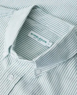 Wimbledon Tops & T-Shirts*Mens Stripe Shirt - Green