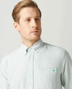 Wimbledon Tops & T-Shirts*Mens Stripe Shirt - Green