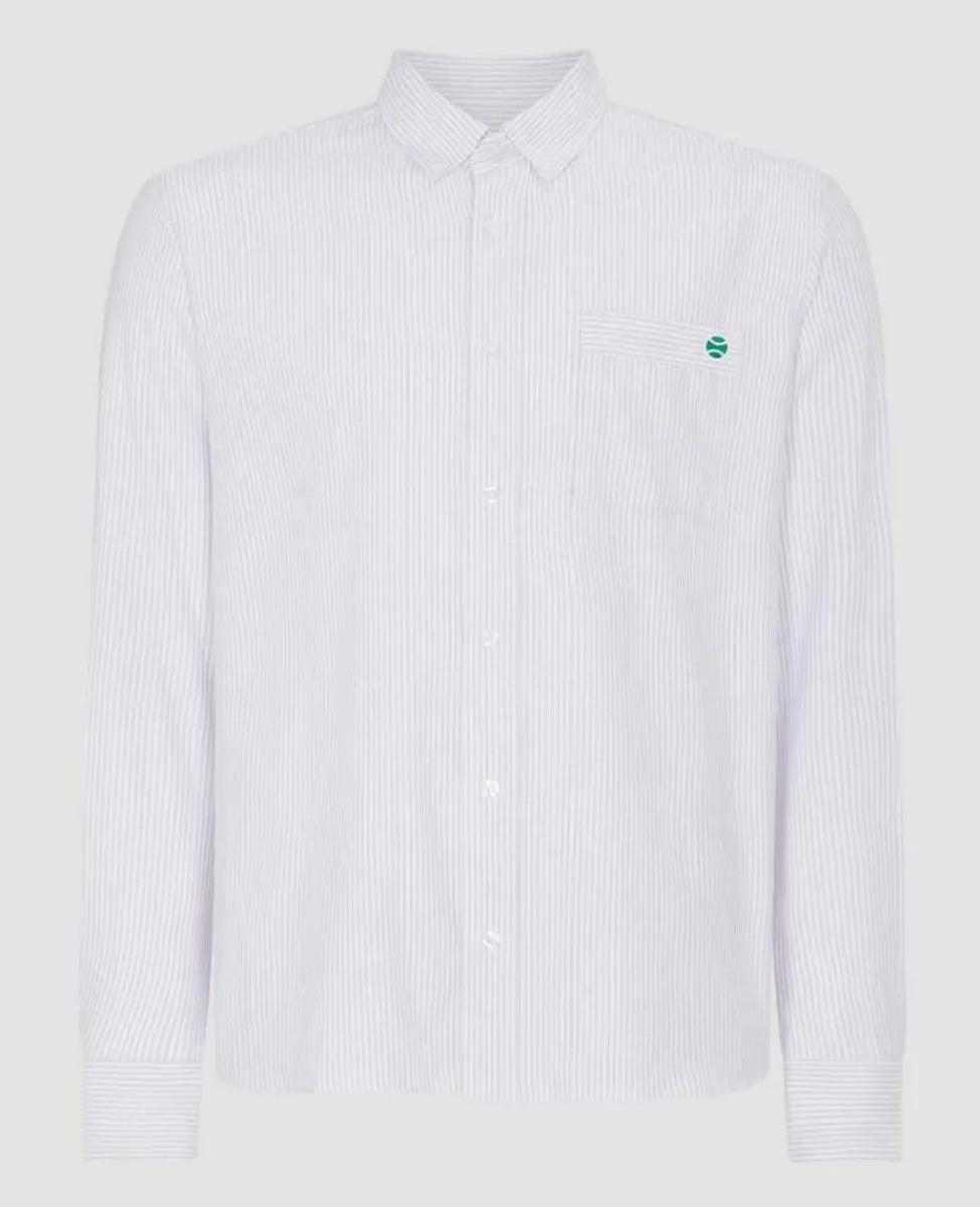 Wimbledon Tops & T-Shirts*Mens Stripe Shirt - Lilac