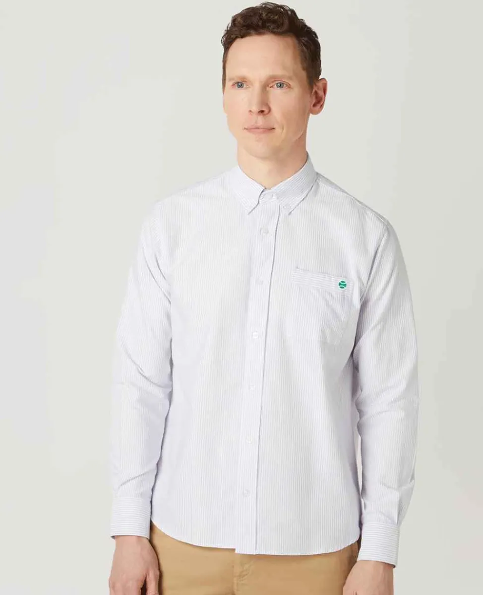 Wimbledon Tops & T-Shirts*Mens Stripe Shirt - Lilac