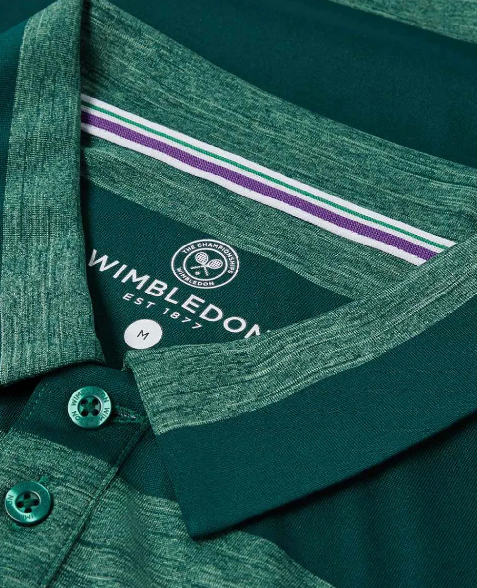 Wimbledon Sport*Mens Striped Polo Green & Lime