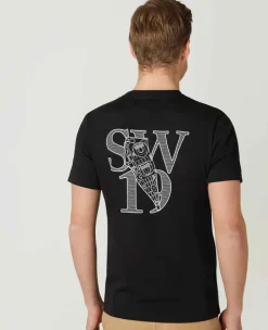 Wimbledon Tops & T-Shirts*Mens Sw19 Print T-Shirt - Black