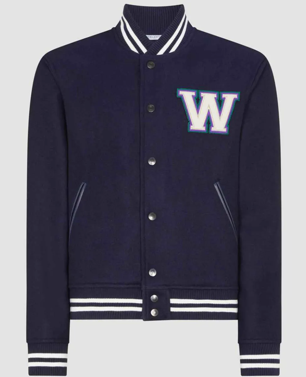 Wimbledon Outerwear*Mens Varsity Jacket - Navy