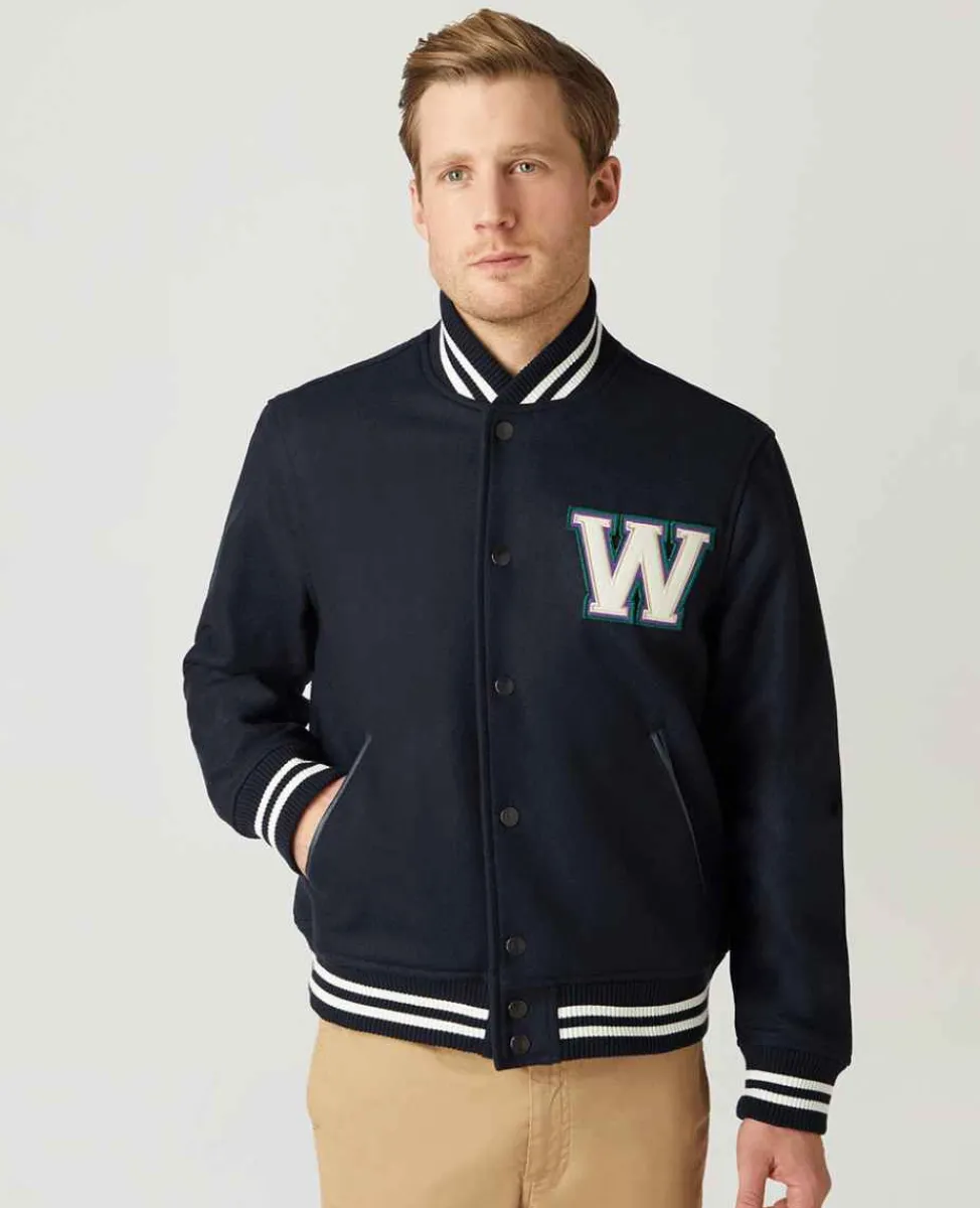 Wimbledon Outerwear*Mens Varsity Jacket - Navy