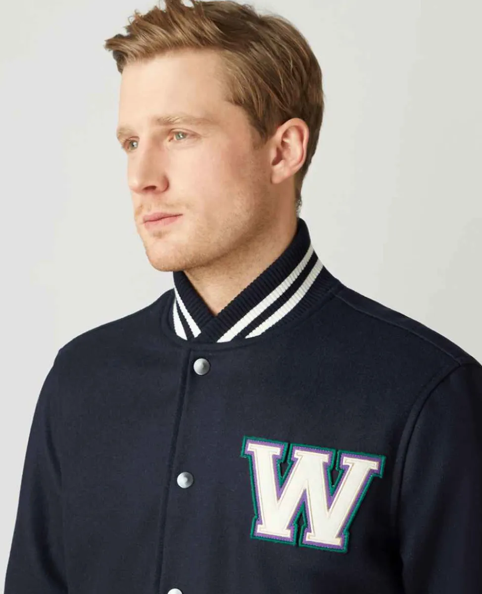 Wimbledon Outerwear*Mens Varsity Jacket - Navy