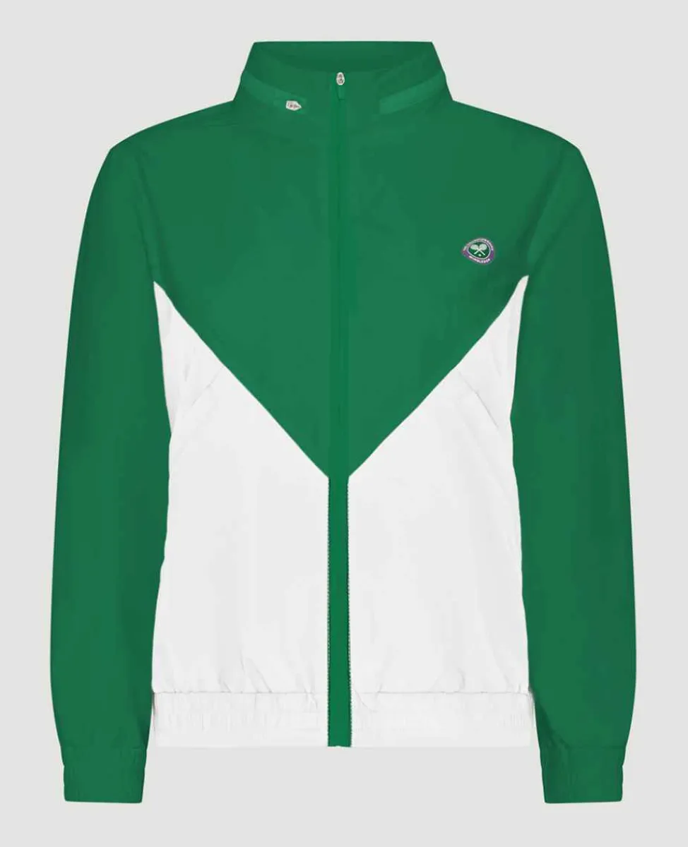 Wimbledon Sport*Mens Windbreaker Jacket - Green & White