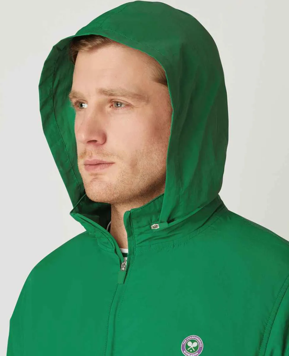 Wimbledon Sport*Mens Windbreaker Jacket - Green & White