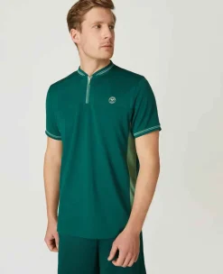 Wimbledon Sport*Mens Zip Neck Polo - Green