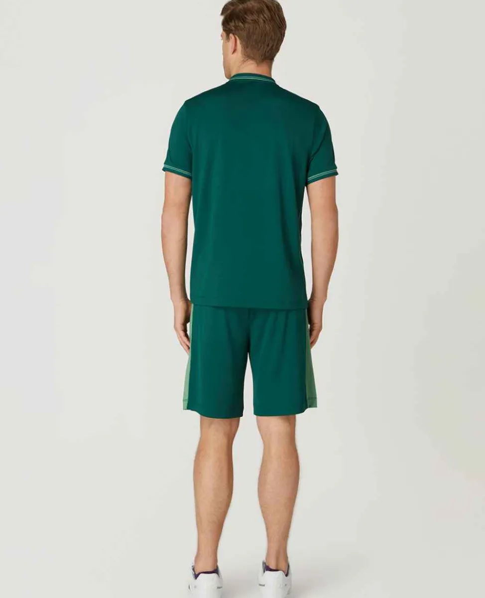 Wimbledon Sport*Mens Zip Neck Polo - Green