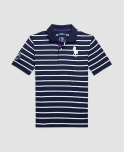 Ralph Lauren Sport*Polo Ball Boy Striped Polo Shirt - Navy