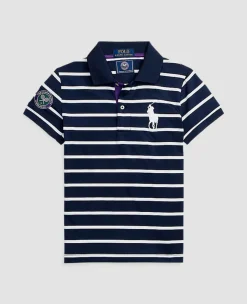 Ralph Lauren Sport*Polo Ball Girl Striped Polo Shirt - Navy