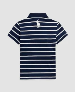 Ralph Lauren Sport*Polo Ball Girl Striped Polo Shirt - Navy