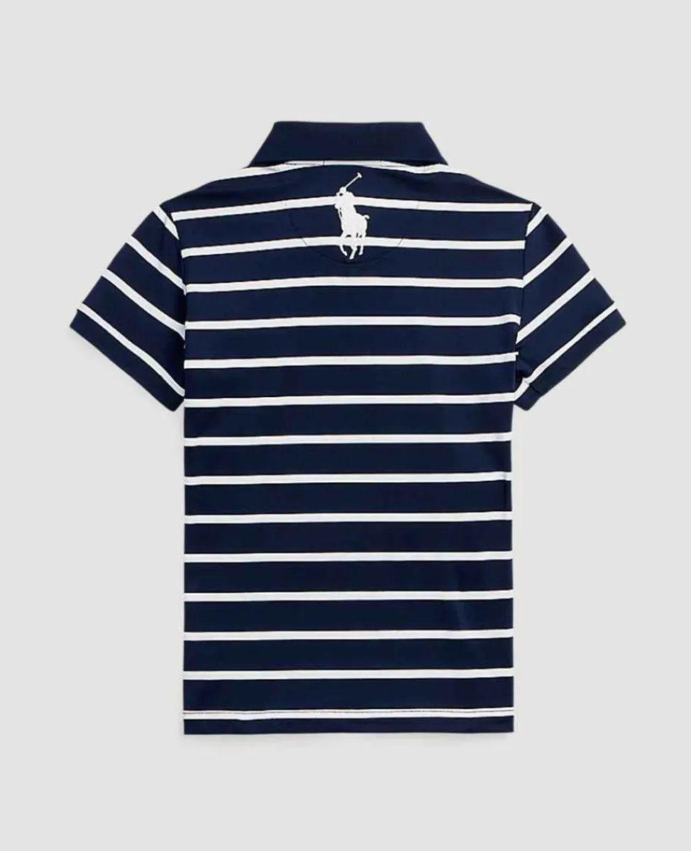 Ralph Lauren Sport*Polo Ball Girl Striped Polo Shirt - Navy