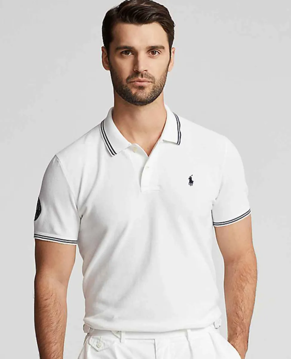 Ralph Lauren Polo Ralph Lauren*Polo Men's Cotton Polo-Collar Sweater - White