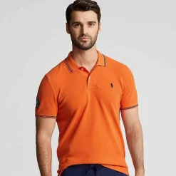Ralph Lauren Polo Ralph Lauren*Polo Men's Cotton Polo-Collar Sweater - Orange