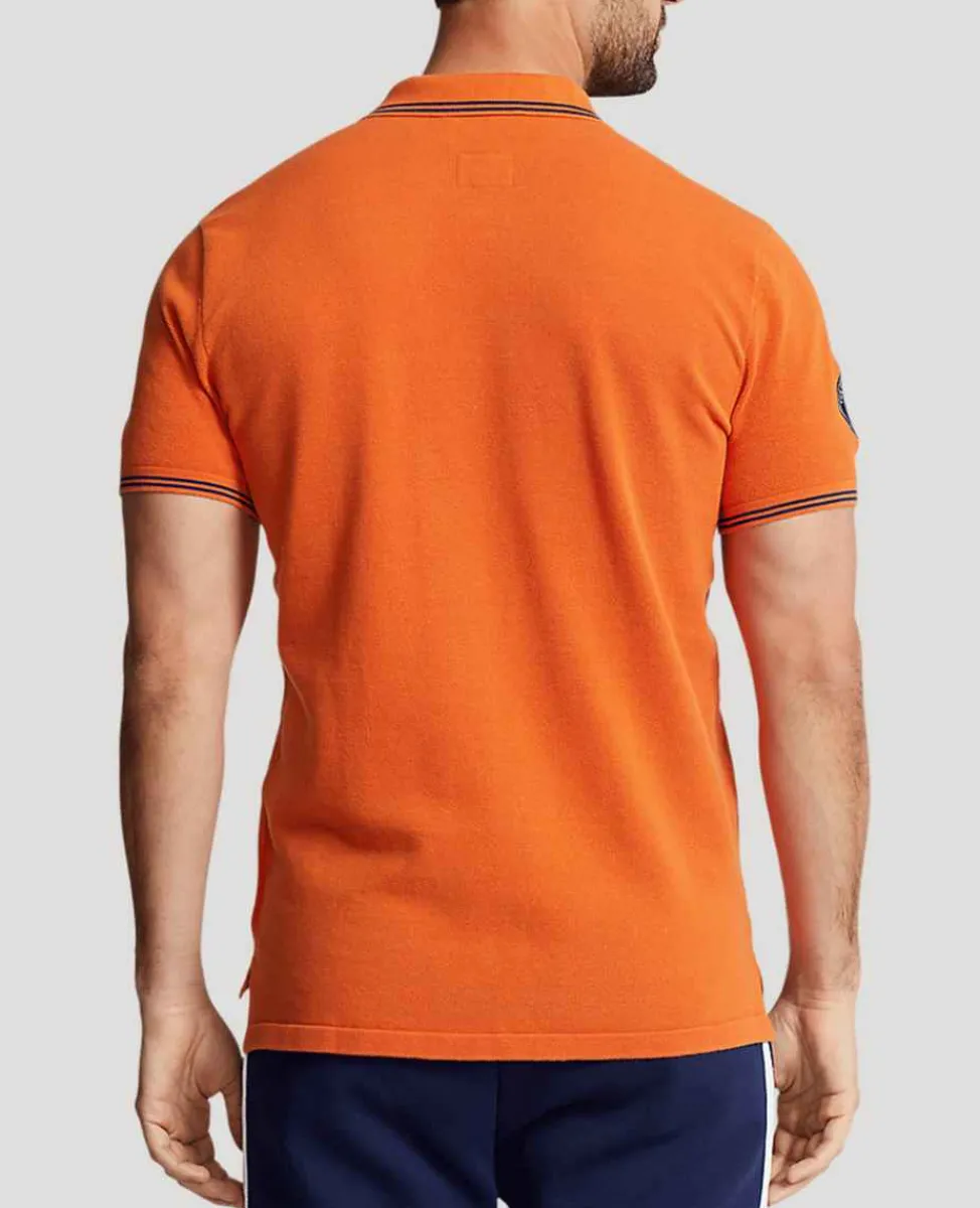 Ralph Lauren Polo Ralph Lauren*Polo Men's Cotton Polo-Collar Sweater - Orange