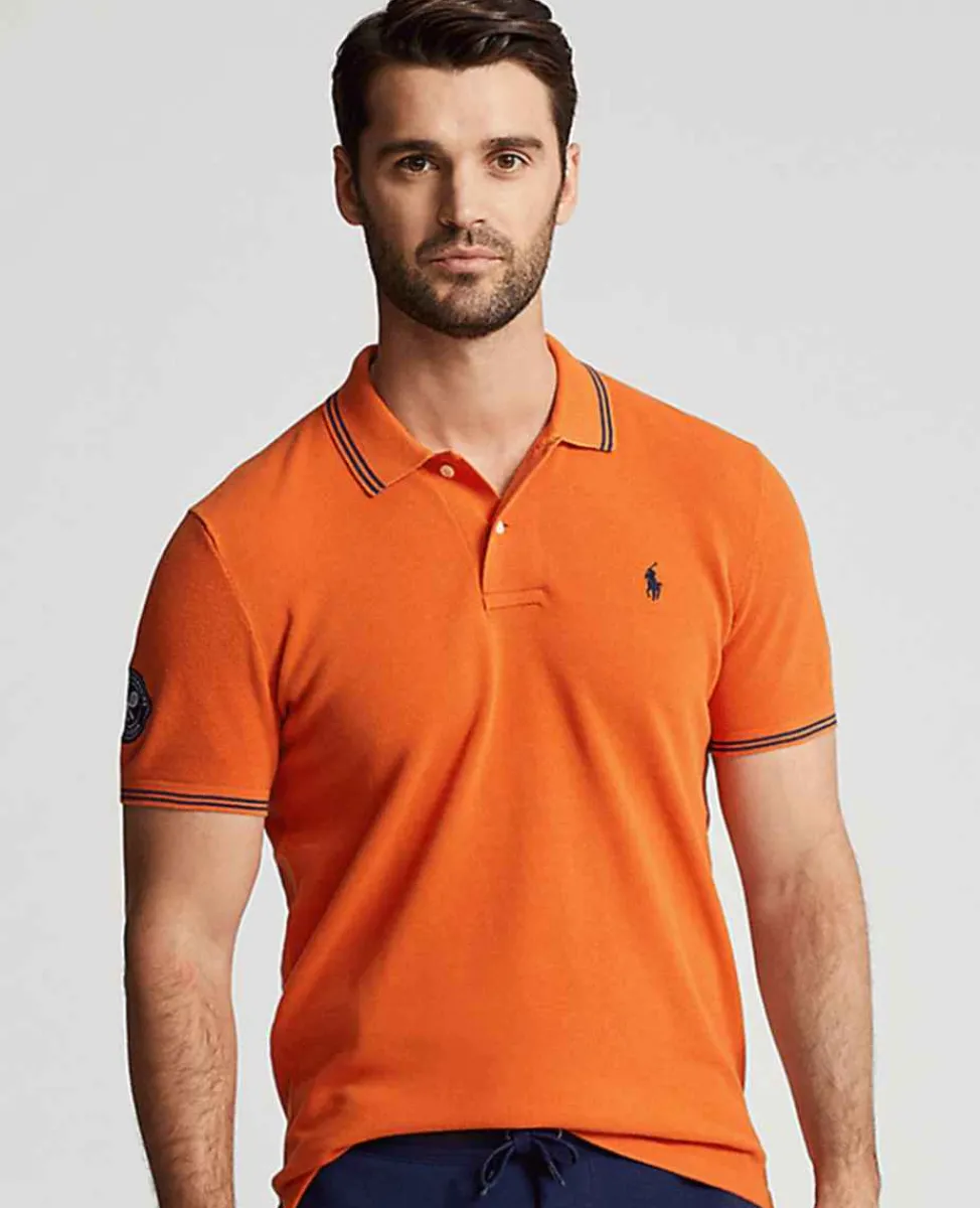 Ralph Lauren Polo Ralph Lauren*Polo Men's Cotton Polo-Collar Sweater - Orange