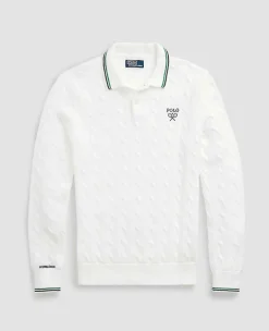 Ralph Lauren Polo Ralph Lauren*Polo Men's Cotton Polo-Collar Sweater - White