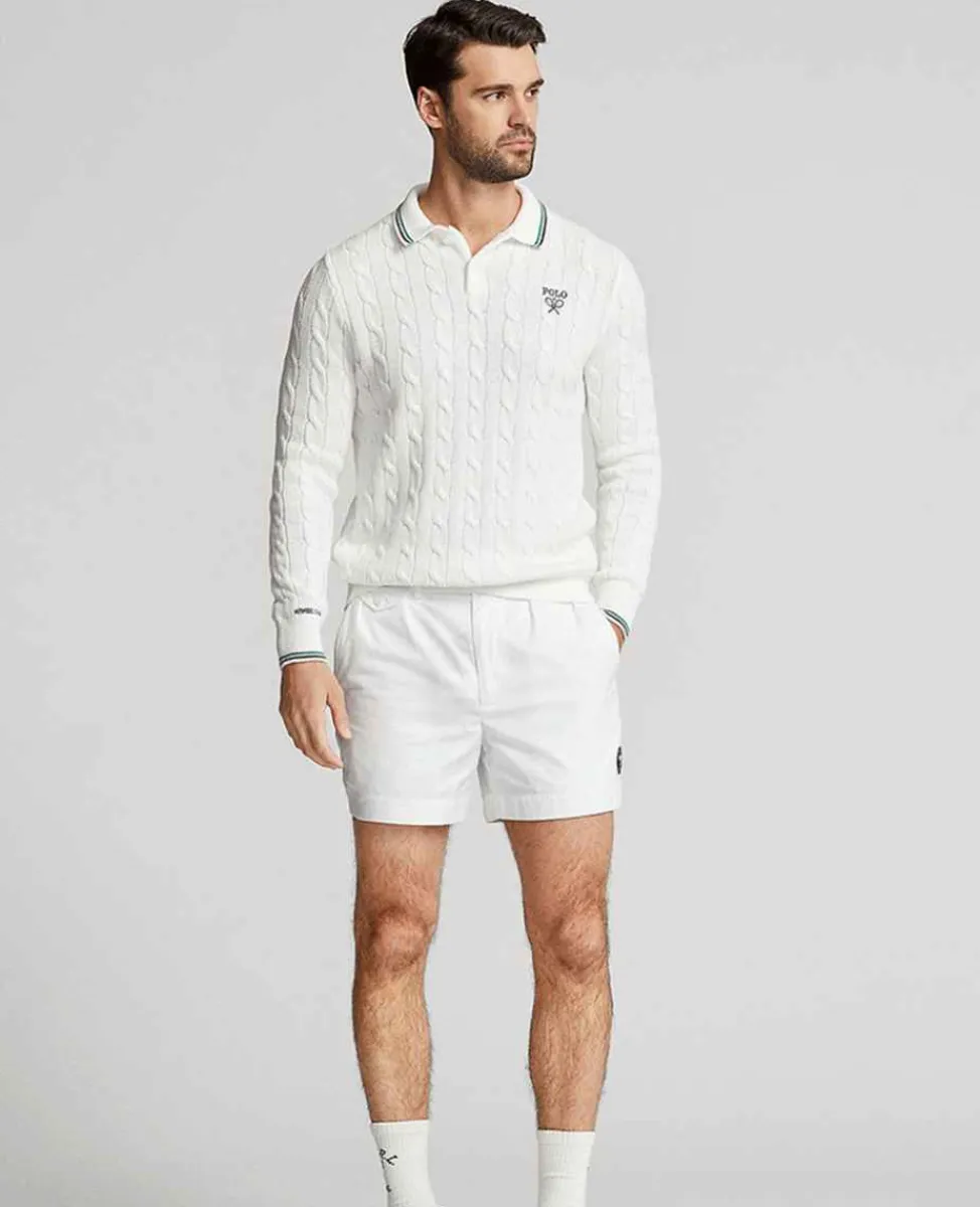 Ralph Lauren Polo Ralph Lauren*Polo Men's Cotton Polo-Collar Sweater - White