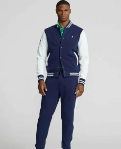 Ralph Lauren Outerwear*Polo Men's Double-Knit Baseball Jacket - Navy