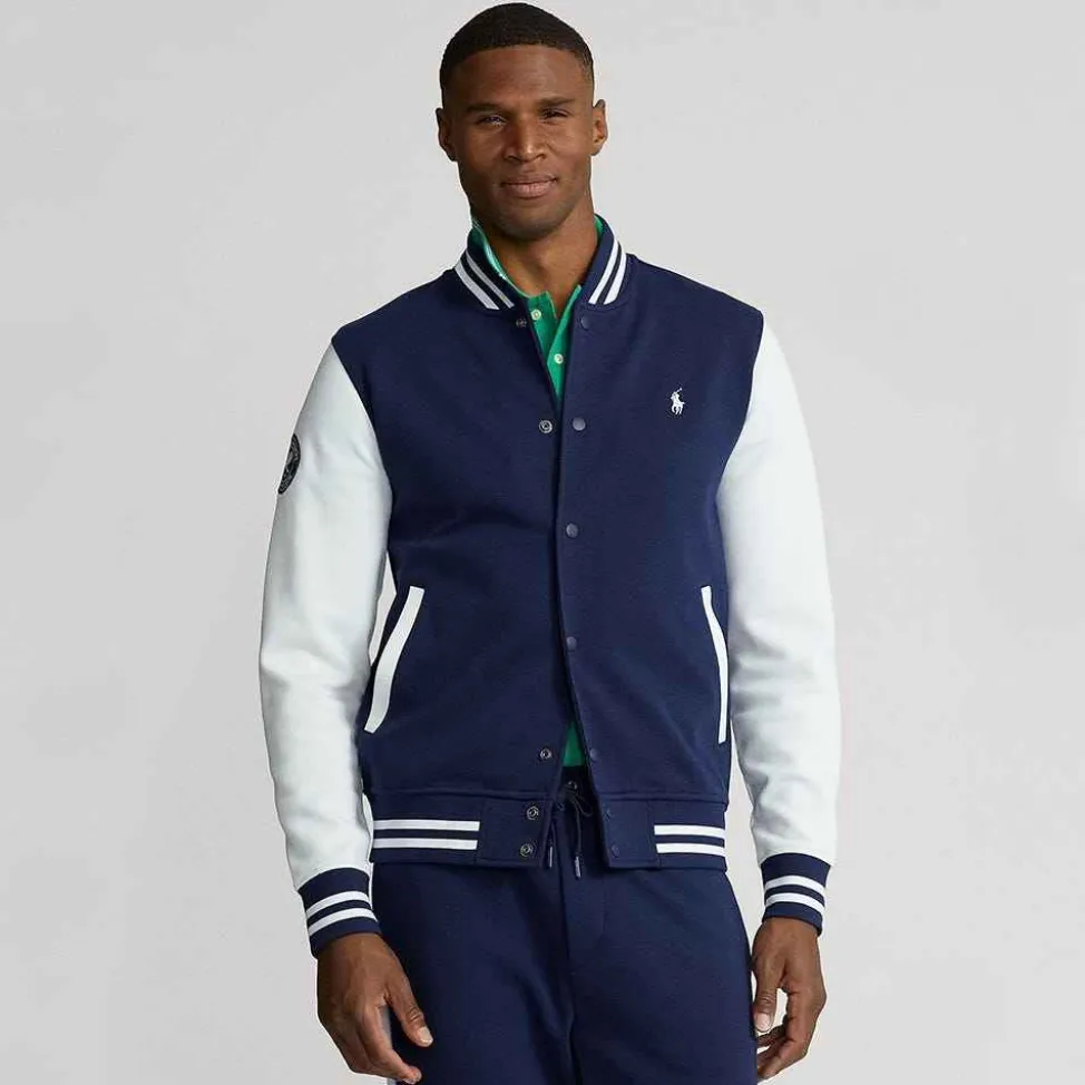 Ralph Lauren Outerwear*Polo Men's Double-Knit Baseball Jacket - Navy