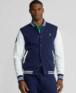 Ralph Lauren Outerwear*Polo Men's Double-Knit Baseball Jacket - Navy