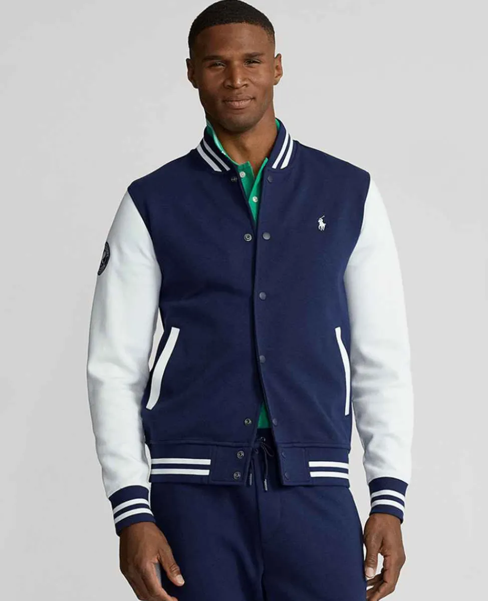 Ralph Lauren Outerwear*Polo Men's Double-Knit Baseball Jacket - Navy