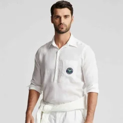 Ralph Lauren Polo Ralph Lauren*Polo Men's Linen Popover Shirt - White