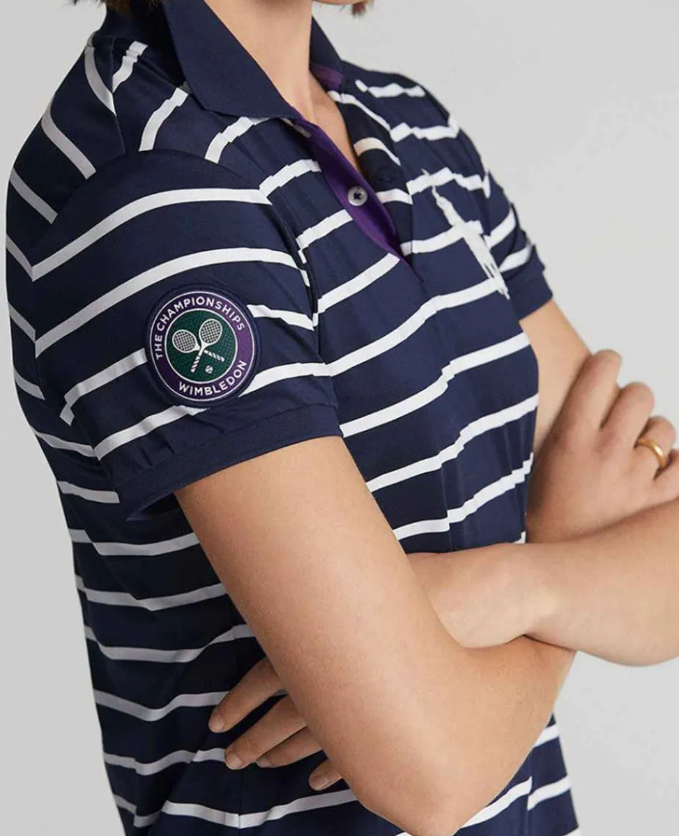 Ralph Lauren Polo Ralph Lauren*Polo Women's Ball Girl Striped Polo Shirt - Navy